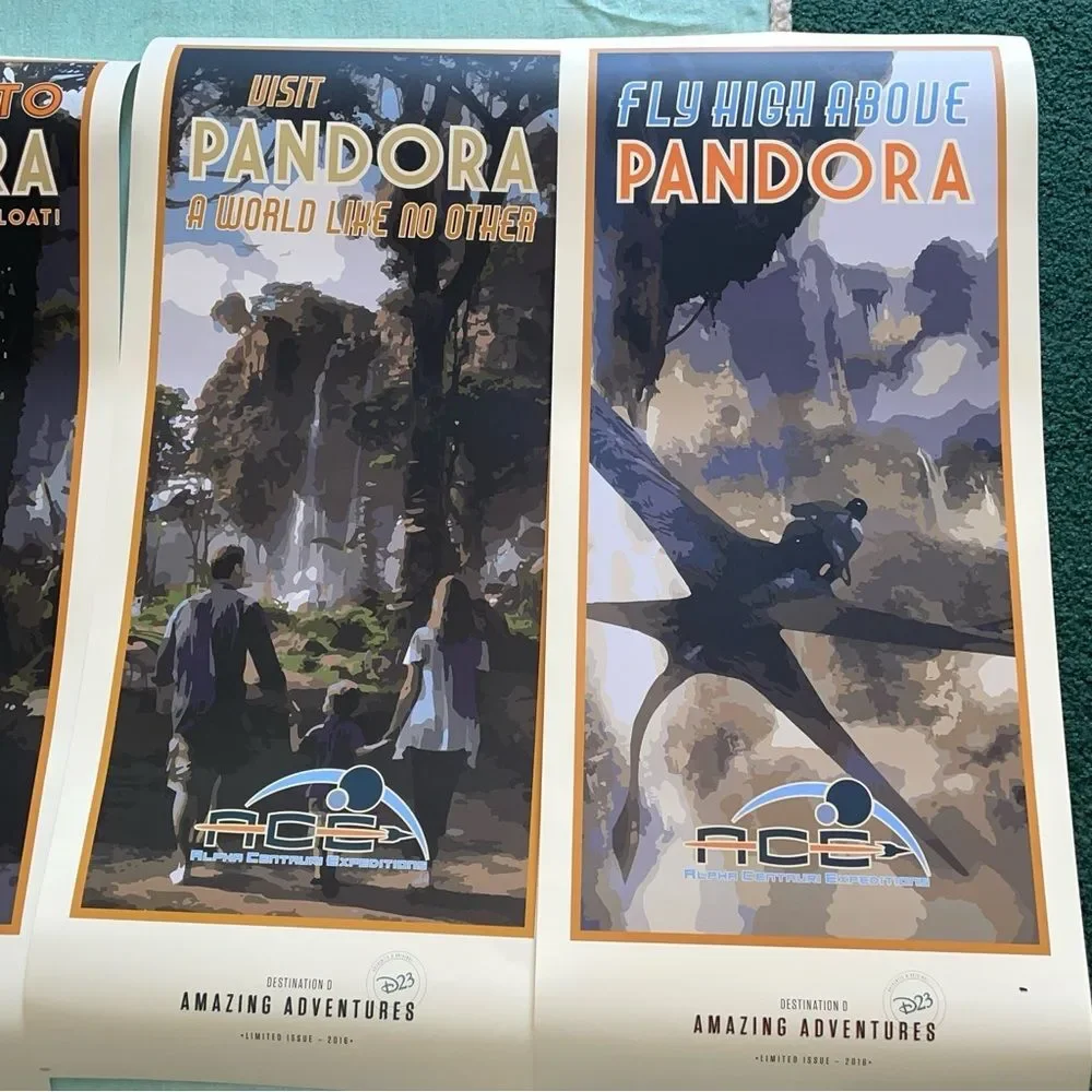 D23 Limited Edition Pandora Posters set of 4 2018 Destination D Amazing Adventur